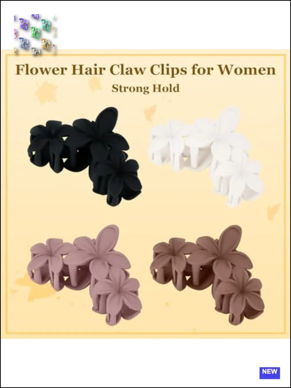 4 Pcs Large Matte Non-Slip Claw Hair Clips Strong Hold Jaw Clips Accessories